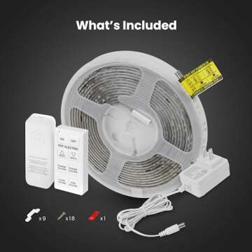 Feit Electric Smart Light Strip 16FT, Ultrathin RGBW Color Chasing LED Light Strip, 2.4GHz Wi-Fi Enabled, Works with Alexa and Google Home Assistant, Remote Control, (0.4in x 192in) TAPE192/CHASE/AG