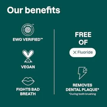 ATTITUDE Fluoride-Free Toothpaste, Plant- and Mineral-Based Ingredients, Vegan, Cruelty-Free and Sugar-Free, Whitening, Peppermint, 4.2 Oz