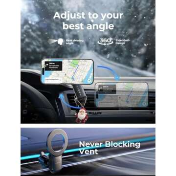 LISEN MagSafe Car Mount for iPhone & Samsung - Ultra-Stable Holder