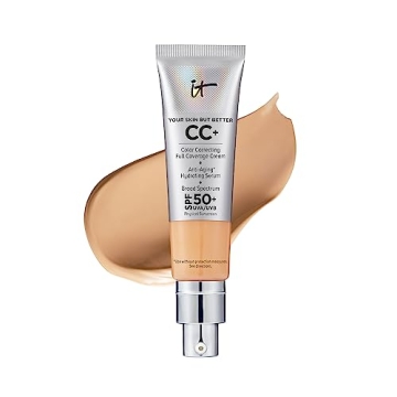 IT Cosmetics Your Skin But Better CC+ Cream, Medium Tan - Color Correcting Cream, Full-Coverage Foun...
