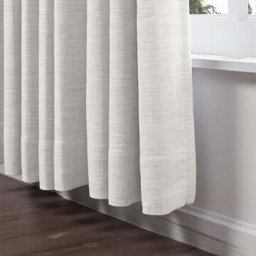 ChadMade 50" W x 84" L Polyester Linen Drape with Blackout Lining Pinch Pleat Curtain for Sliding Door Patio Door Living Room Bedroom, (1 Panel) Beige White Tallis Collection