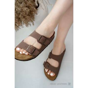 Project Cloud Genuine Leather Flat Sandals for Women