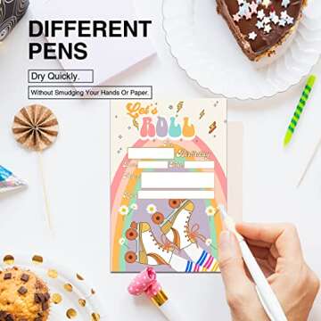 Retro Roller Skate Birthday Invitations Set of 20