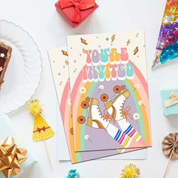 Retro Roller Skate Birthday Invitations Set of 20