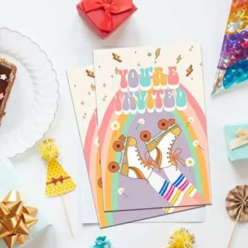 Retro Roller Skate Birthday Invitations Set of 20