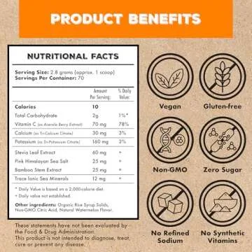 Superieur Electrolytes – Plant Based Electrolyte Supplement w/Sea Minerals for Hydration & Recovery – Keto Friendly, Non-GMO, Zero Sugar, Vegan Healthy Sports Drink Powder – Citrus (70 Servings)