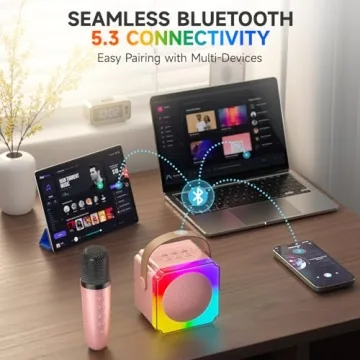 Kids Mini Karaoke Machine with Bluetooth and 2 Microphones