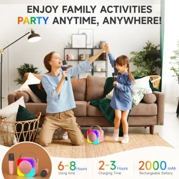 Kids Mini Karaoke Machine with Bluetooth and 2 Microphones