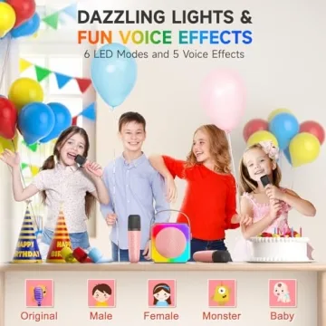 Kids Mini Karaoke Machine with Bluetooth and 2 Microphones