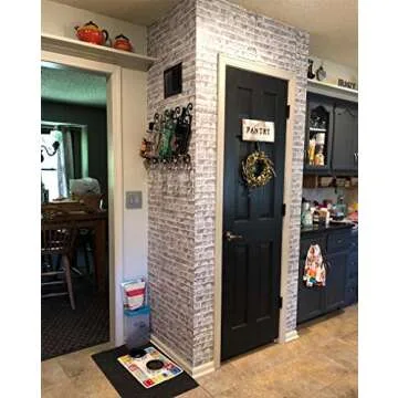 Timeet Grey Brick Wallpaper Peel and Stick Wallpaper Self-Adhesive 17.7" x 118" Faux Brick Wall Pape...