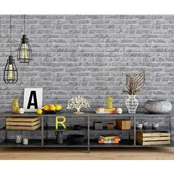 Timeet Grey Brick Wallpaper for Easy Room Transformation