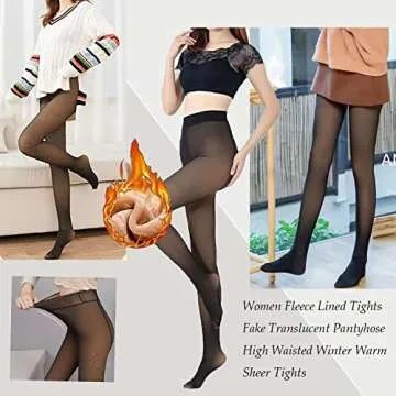 Fleece Lined Tights for Women - Warm Winter Pantyhose