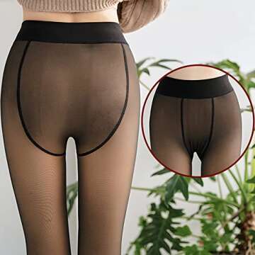 Fleece Lined Tights for Women - Warm Winter Pantyhose