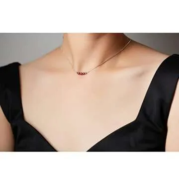 Dainty Red Carnelian Crystal Pendant 925 Sterling Silver Choker Collar Necklace and Healing Chakra Crystal Stone July Birthstone Handmade Choker Necklace Jewelry Gift for Women Young Lady