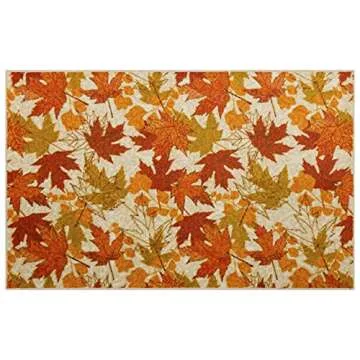 Mohawk Home Harvest Kitchen Mat, Fall Leaves Orange (2' x 3' 4")