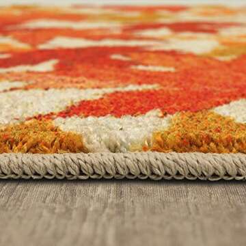 Mohawk Home Harvest Kitchen Mat, Fall Leaves Orange (2' x 3' 4")