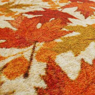 Mohawk Home Harvest Kitchen Mat, Fall Leaves Orange (2' x 3' 4")