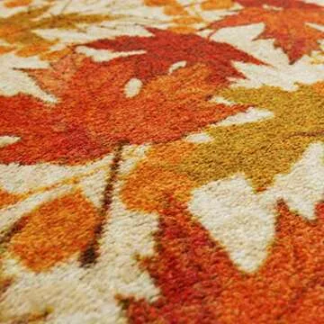 Mohawk Home Harvest Kitchen Mat, Fall Leaves Orange (2' x 3' 4")
