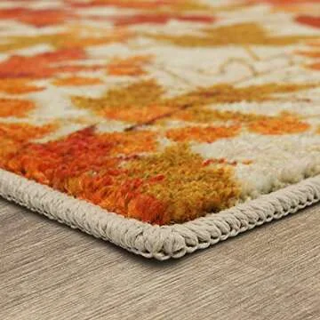 Mohawk Home Harvest Kitchen Mat, Fall Leaves Orange (2' x 3' 4")