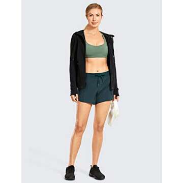 CRZ YOGA Womens Strappy Sports Bra - Criss Cross Back Padded Medium Support Wireless Gym Cami Workout Yoga Vibrant Green Medium