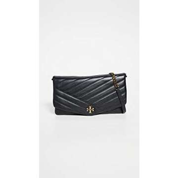 Tory Burch Women's Kira Chevron Clutch, Black, One Size