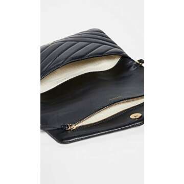 Tory Burch Women's Kira Chevron Clutch, Black, One Size