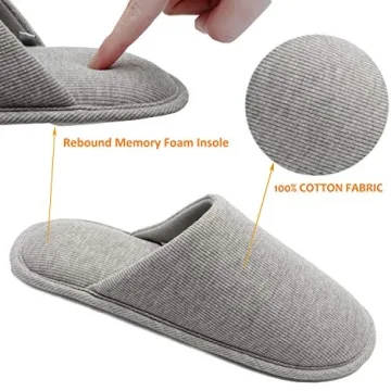Ofoot Men's Cozy Indoor Slippers, Washable Memory Foam
