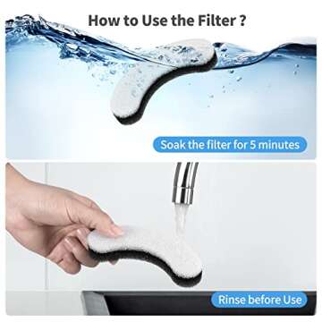 Cat Water Fountain Filters, 12 Pack Pet Replacement Foam Sponge Pre-Filters Fit for Clear Fountain, Dog Dispenser