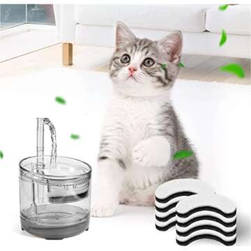 Cat Water Fountain Filters, 12 Pack Pet Replacement Foam Sponge Pre-Filters Fit for Clear Fountain, Dog Dispenser