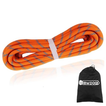 NewDoar 8mm Static Climbing Rope for Arborists, Mountaineering, and Hauling (Orange 20FT)