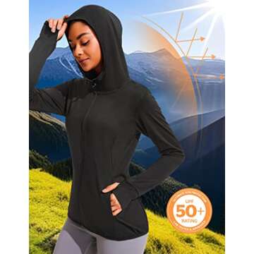 COOrun Women's SPF Hiking Long Sleeve Shirt with UPF 50+ Sun Protection for Outdoor Adventures