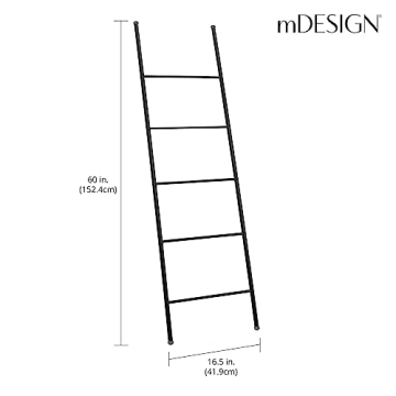 mDesign Blanket and Towel Ladder - Stylish Storage Solution