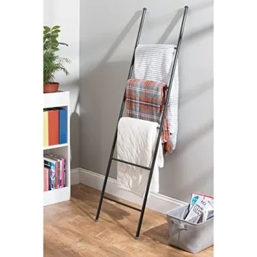 mDesign Blanket and Towel Ladder - Stylish Storage Solution