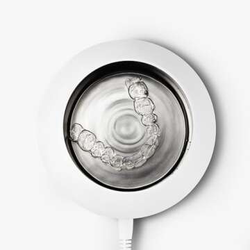 Zima Dental Pod | Arctic White | Ultrasonic Retainer Cleaner Machine | Aligner, Nightguard, Mouth Gu...