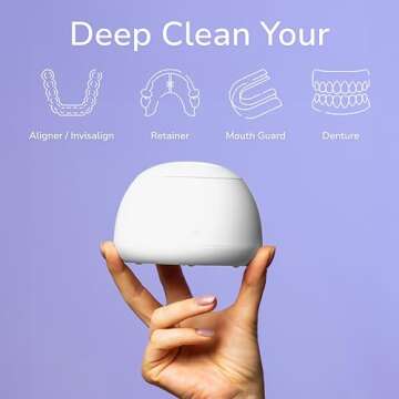 Zima Dental Pod | Arctic White | Ultrasonic Retainer Cleaner Machine | Aligner, Nightguard, Mouth Guard, Denture Cleaner | Oral Dental Care FSA HSA Approved