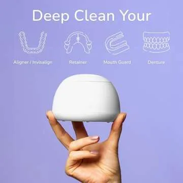 Zima Dental Pod | Arctic White | Ultrasonic Retainer Cleaner Machine | Aligner, Nightguard, Mouth Guard, Denture Cleaner | Oral Dental Care FSA HSA Approved