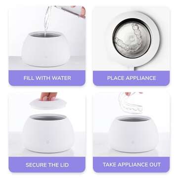Zima Dental Pod | Arctic White | Ultrasonic Retainer Cleaner Machine | Aligner, Nightguard, Mouth Guard, Denture Cleaner | Oral Dental Care FSA HSA Approved