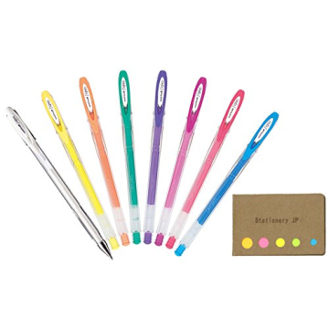 Pastel Gel Ink Pen Set with Sticky Notes for Creative Writing