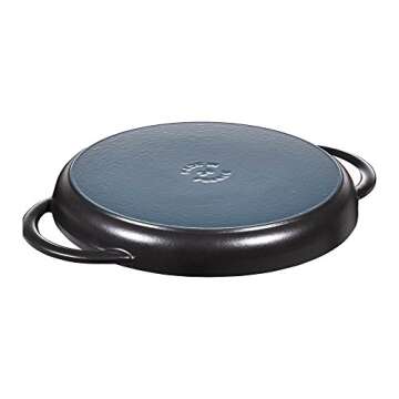 Staub Cast Iron 10-inch Pure Grill - Black Matte, Made in France