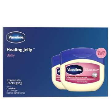 Vaseline Healing Jelly Baby, 2-Pack – Hypoallergenic Moisturizer for Baby Care, Diaper Rash, Sensi...