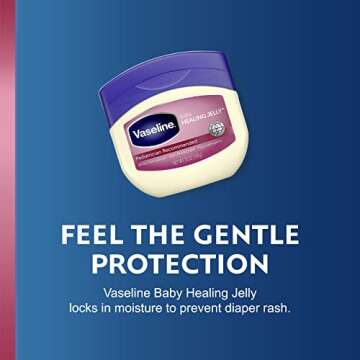 Vaseline Healing Jelly Baby, 2-Pack – Hypoallergenic Moisturizer for Baby Care, Diaper Rash, Sensitive and Dry Skin, Baby Powder Scent, 13 Oz Ea
