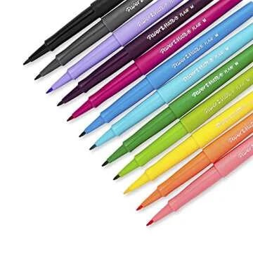 Paper Mate Flair Felt Tip Pens, Medium Point (0.7mm), Tropical & Classic Colors, 12 Count