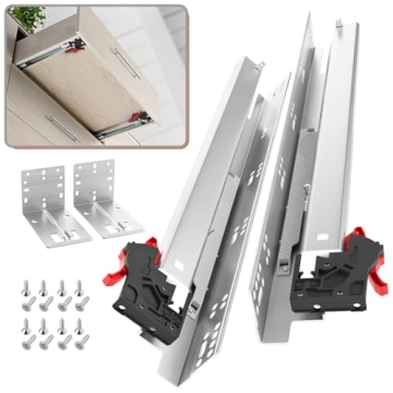 AOLISHENG 6 Pair Undermount Soft Close Drawer Slides 12 15 18 21 24 Inch 80 lb Capacity Full Extensi...