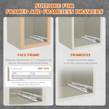 AOLISHENG Undermount Soft Close Drawer Slides 12-24 Inch