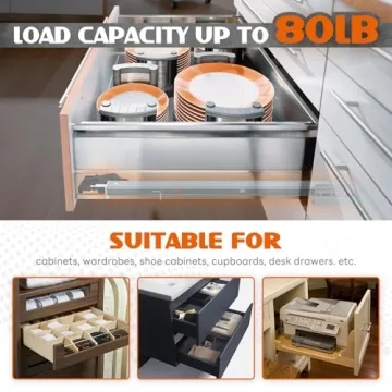 AOLISHENG Undermount Soft Close Drawer Slides 12-24 Inch