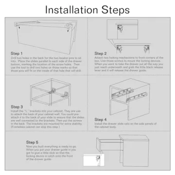 AOLISHENG Undermount Soft Close Drawer Slides 12-24 Inch