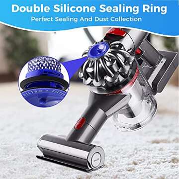 3Pack Pre Filters Replacement for Dyson - Vacuum Filter Compatible with Dyson V6 V7 V8 DC59 DC58 Replaces Part 965661 01 (3 Pack)