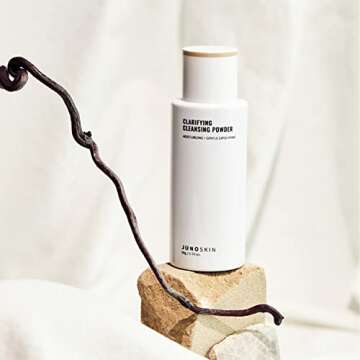 JUNO & Co. Exfoliating Face Wash, 10 Ingredients Facial Clarifying Cleansing Powder with Hyaluronic ...