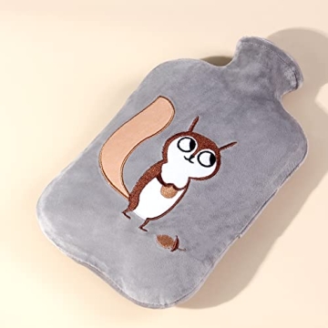 Samply 2L Hot Water Bottle Fleece Cover Pain Relief