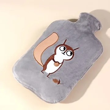 Samply 2L Hot Water Bottle Fleece Cover Pain Relief